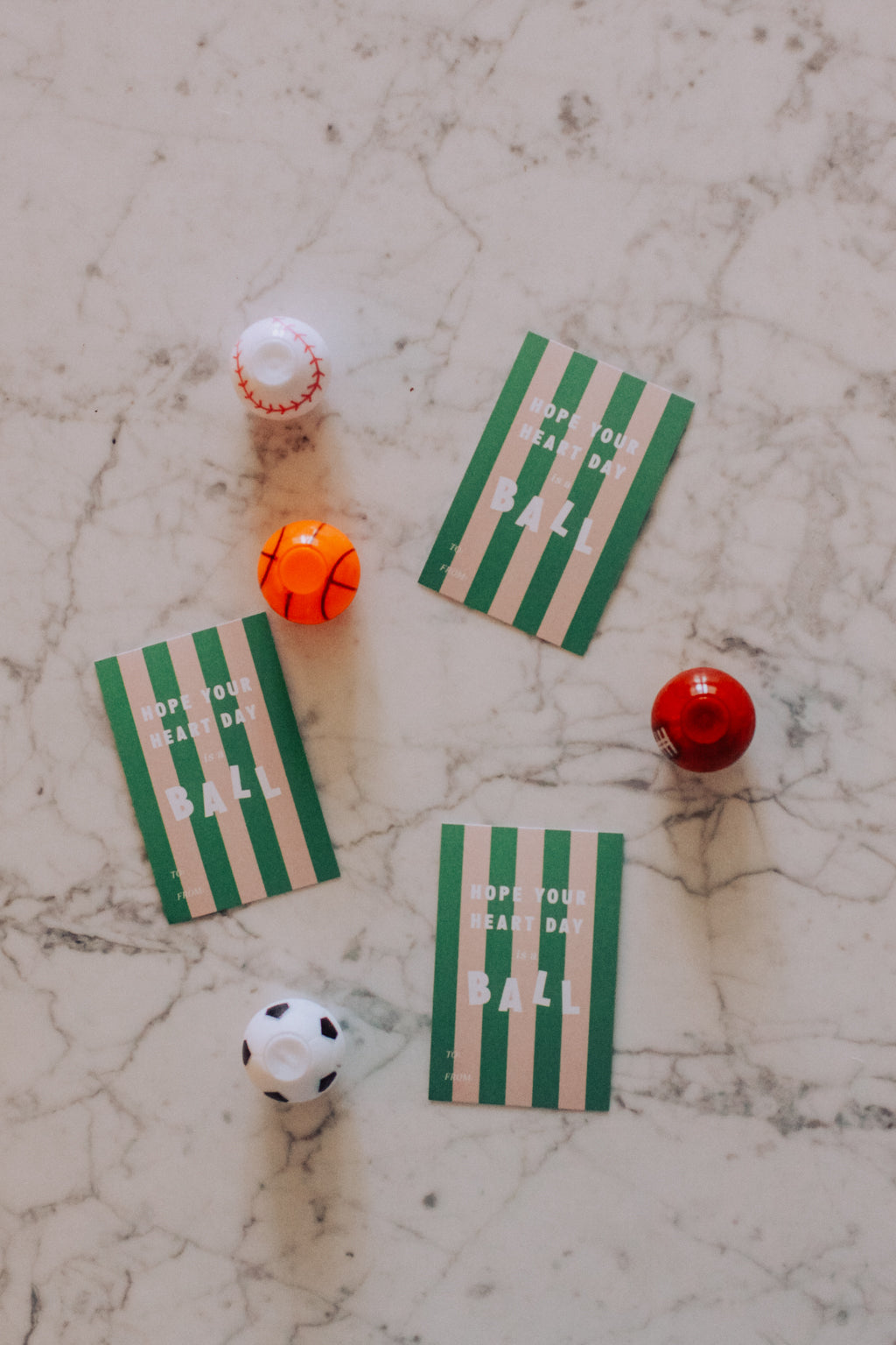 HOPE YOUR HEART DAY IS A BALL - IN PINK/GREEN STRIPE