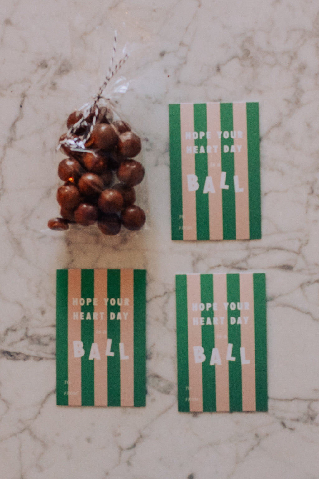 HOPE YOUR HEART DAY IS A BALL - IN PINK/GREEN STRIPE